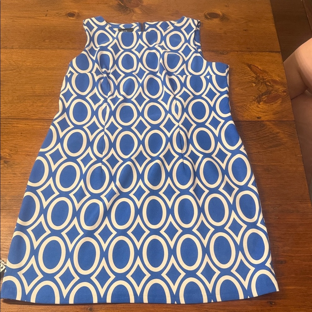 Alyx Blue and White Geometric women’s Dress